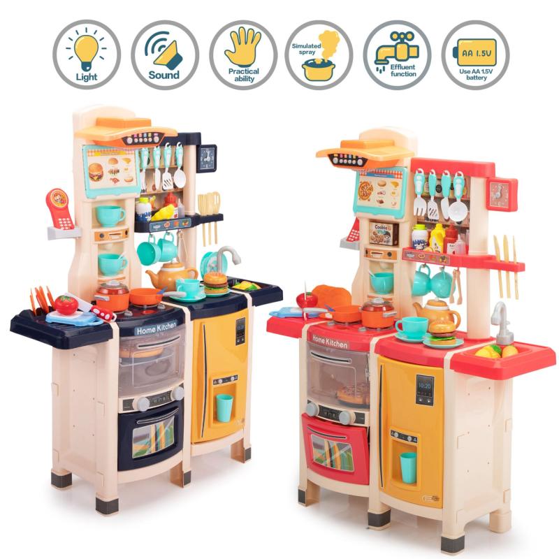 Nyeekoy Kids Kitchen Playset Toy Cookware with Cutlery for Boys and Girls, Blue TH17A0733 zt1