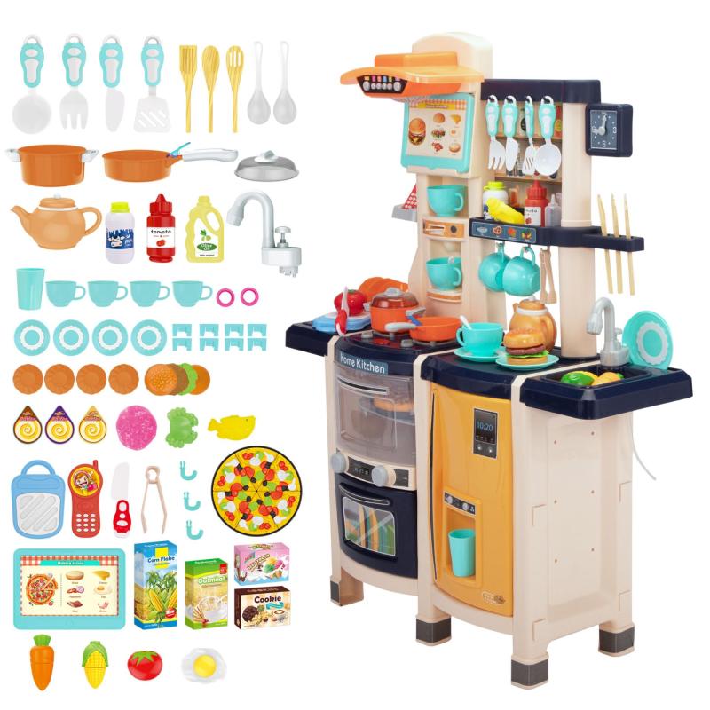 Nyeekoy Kids Kitchen Playset Toy Cookware with Cutlery for Boys and Girls, Blue TH17A0733 zt2