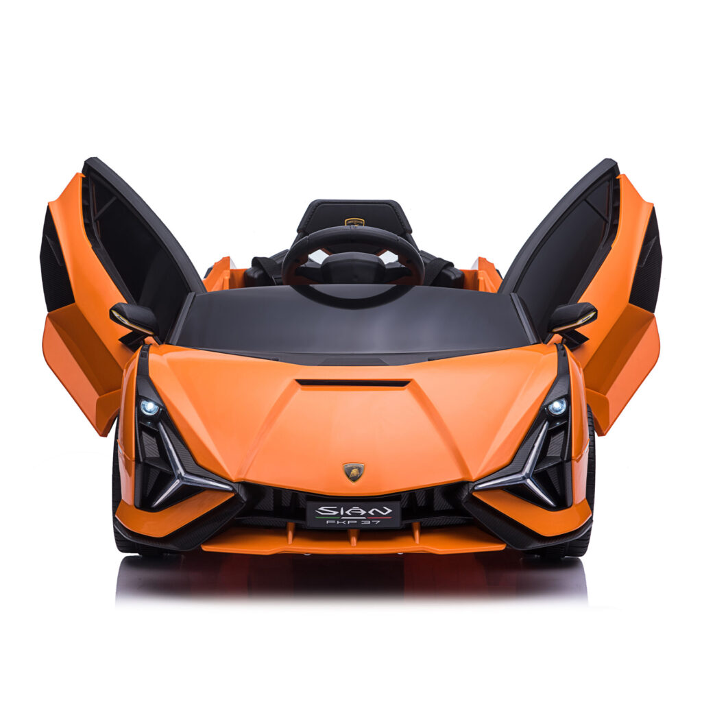 Tobbi 12V Licensed Lamborghini Sian Battery Powered Kids Ride On Car with Remote Control, Orange TH17A0805 9