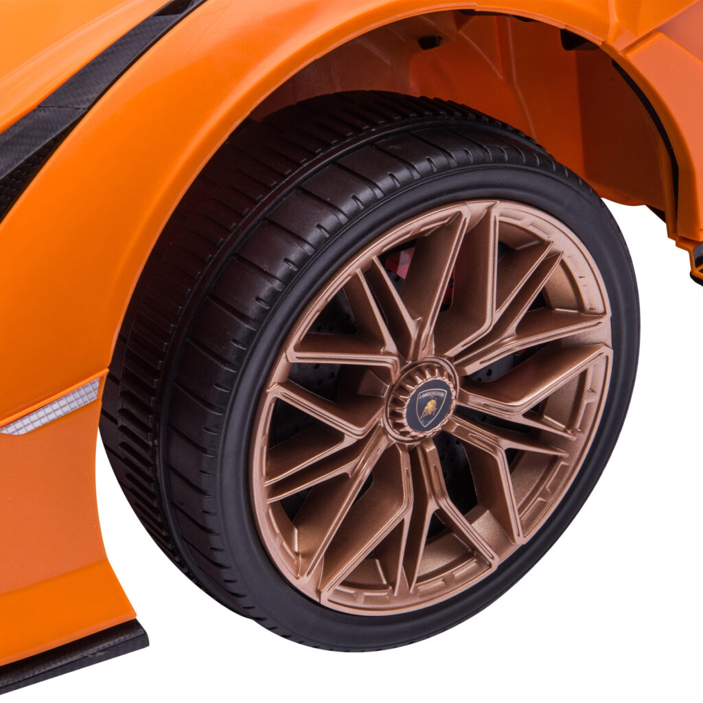 Tobbi 12V Licensed Lamborghini Sian Battery Powered Kids Ride On Car with Remote Control, Orange TH17A0805 xj 2