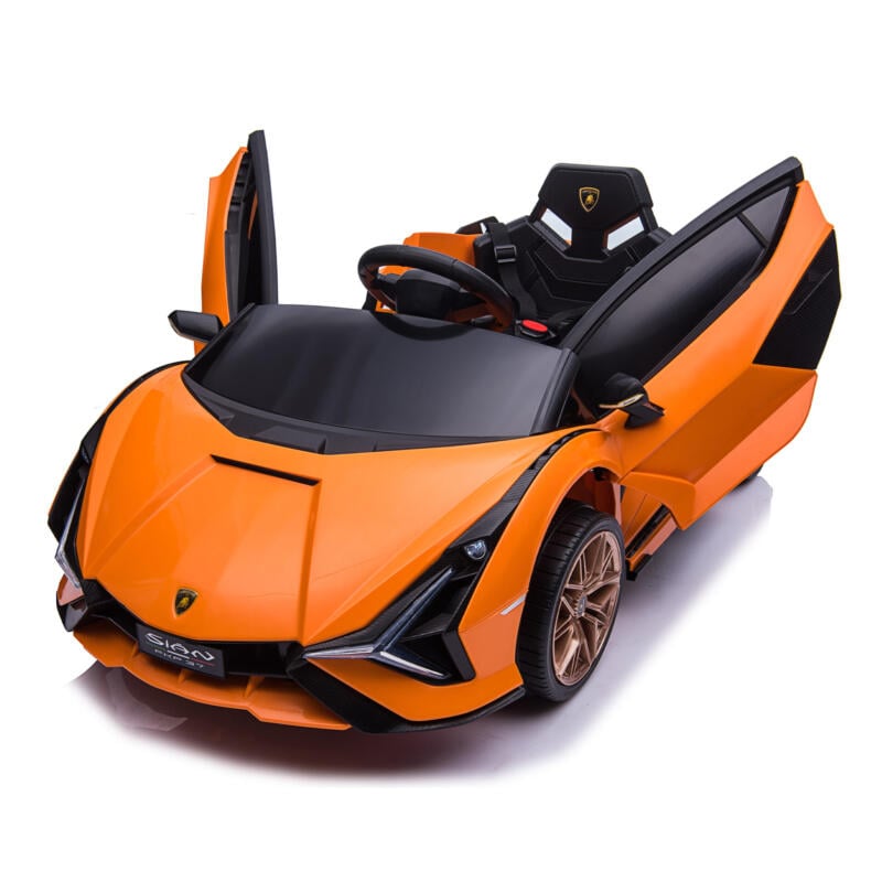 Tobbi 12V Licensed Lamborghini Sian Battery Powered Kids Ride On Car with Remote Control, Orange TH17A0805 10