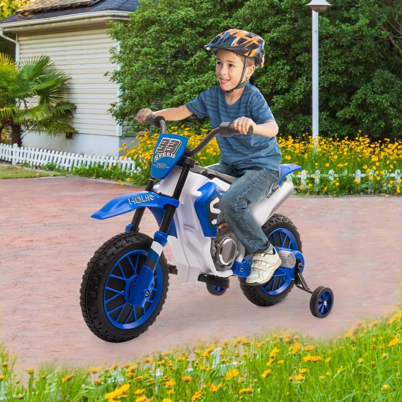 TOBBI Kids Ride on Toy Electric Dirt Bike Battery Powered Off-Road Motocycle, Blue TH17A0967 cj 5