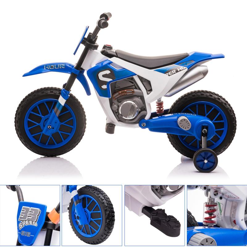 TOBBI Kids Ride on Toy Electric Dirt Bike Battery Powered Off-Road Motocycle, Blue TH17A0967 zt 4