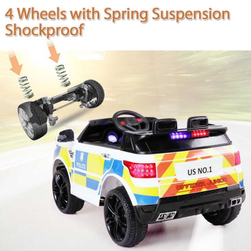 12V Kids Power Wheels Police Car W/ RC For 3-8 Years Old TH17B0464 zt1
