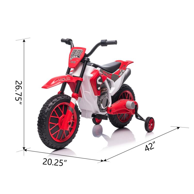 TOBBI Kids Ride on Toy Electric Dirt Bike Battery Powered Off-Road Motocycle, Red TH17B0968 cct