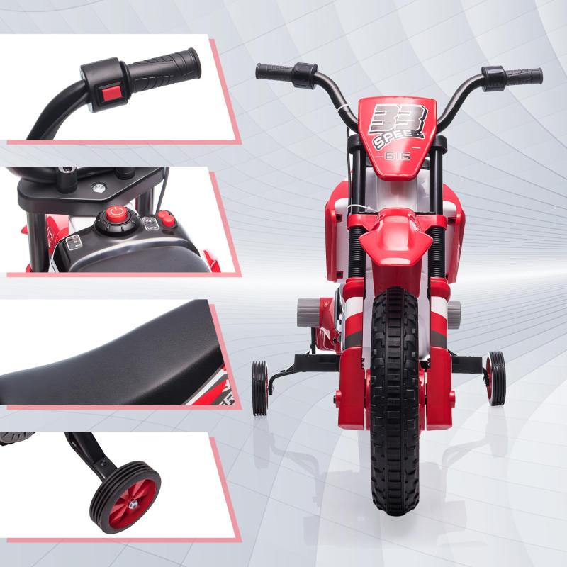 TOBBI Kids Ride on Toy Electric Dirt Bike Battery Powered Off-Road Motocycle, Red TH17B0968 zt 1