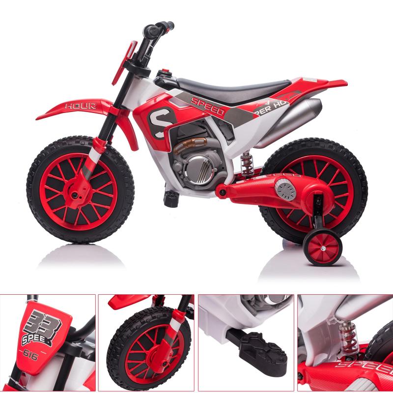 TOBBI Kids Ride on Toy Electric Dirt Bike Battery Powered Off-Road Motocycle, Red TH17B0968 zt 4