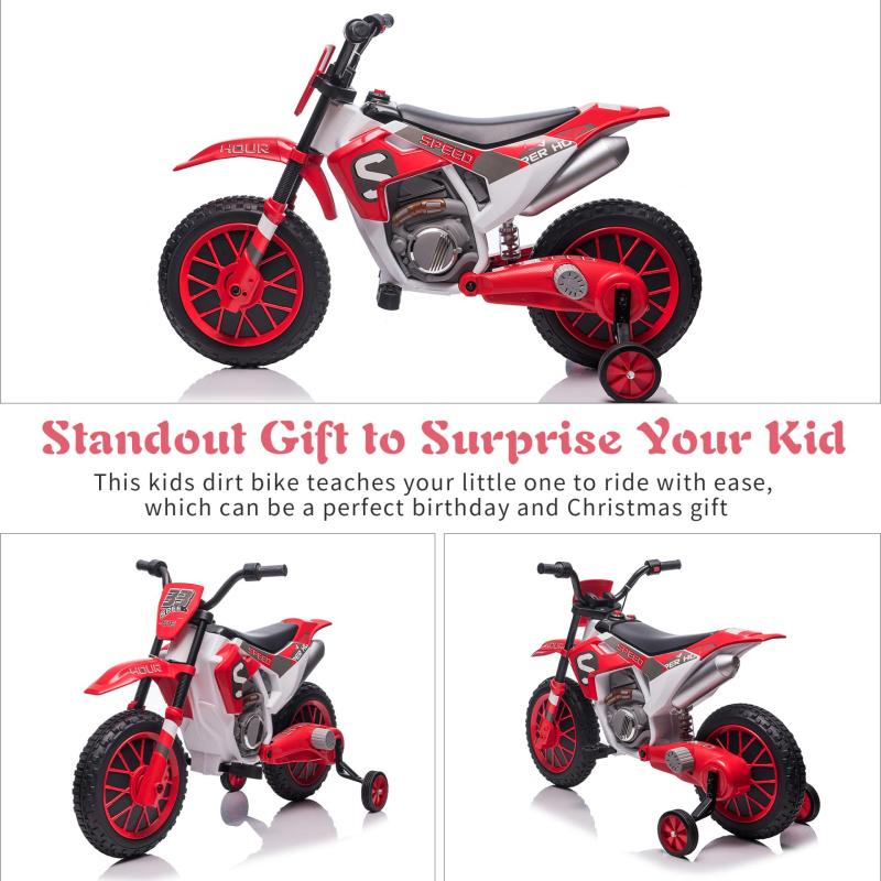 TOBBI Kids Ride on Toy Electric Dirt Bike Battery Powered Off-Road Motocycle, Red TH17B0968 zt 5