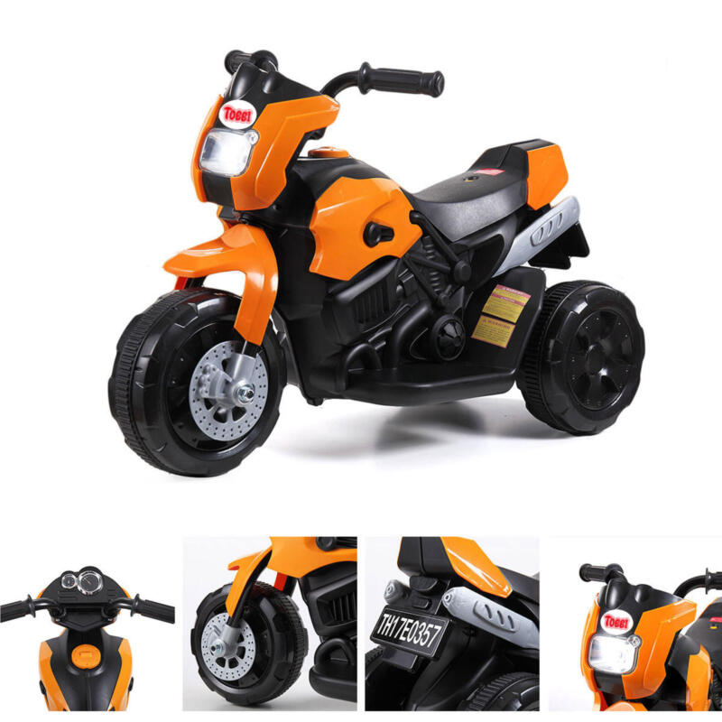 Tobbi 6V Kids 3 Wheel Motorcycle Battery Powered Motorcycle, Orange TH17E0357 5