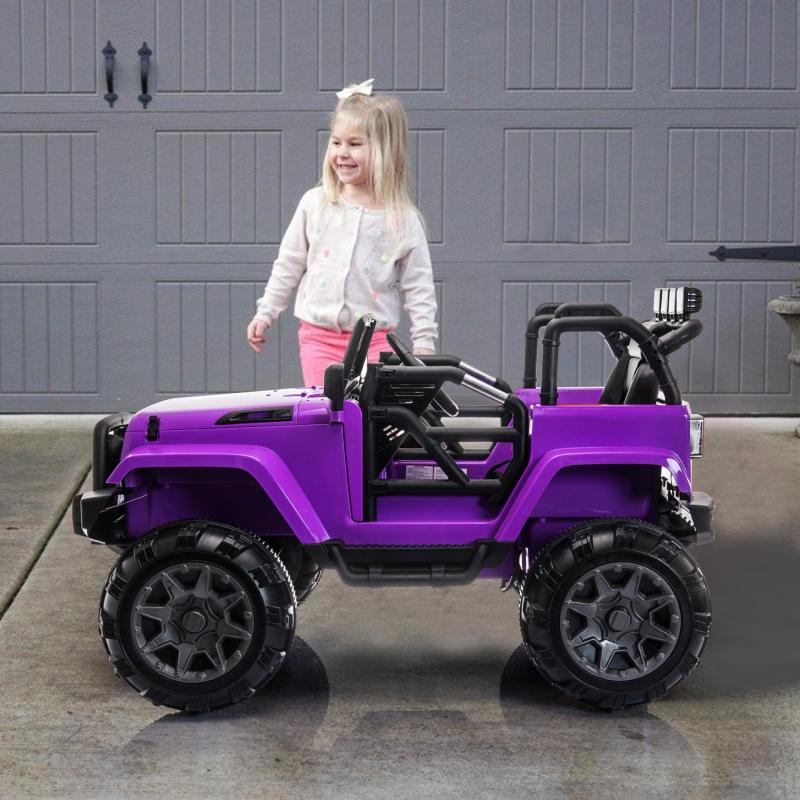 12V Battery Powered Electric Car Kids Ride on Stylish Truck W/Remote Control Purple TH17E0789 cj5