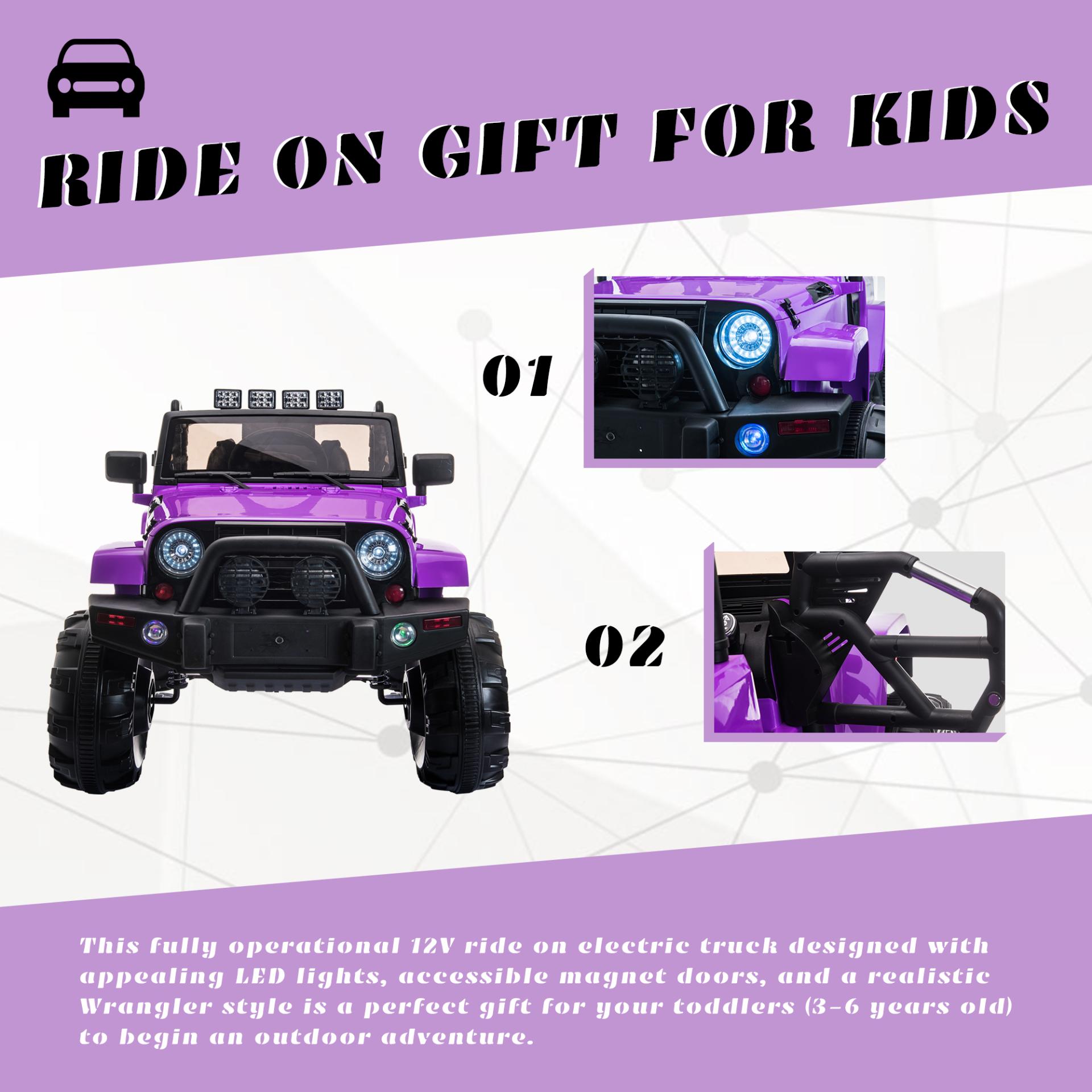 12V Jeep style Kids Ride on Truck Battery Powered Electric Car W/Remote Control 