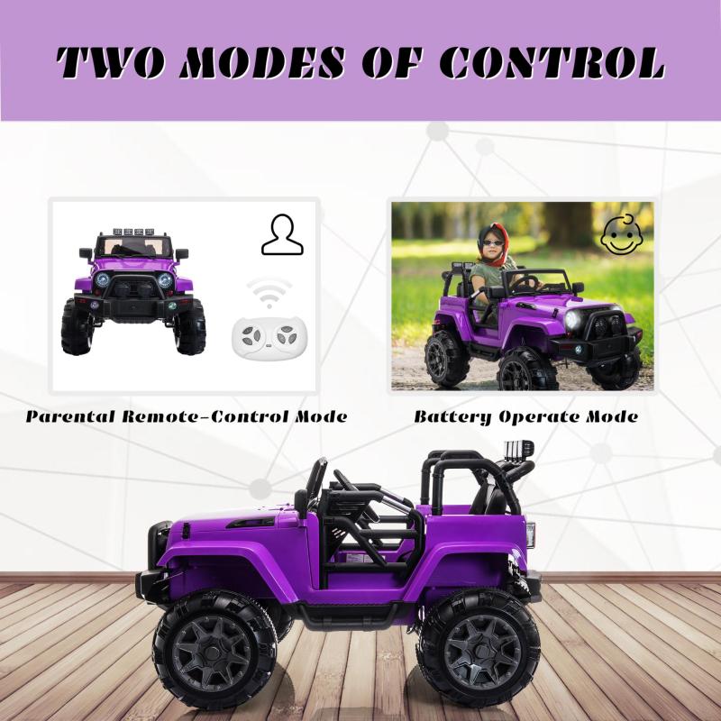 12V Battery Powered Electric Car Kids Ride on Stylish Truck W/Remote Control Purple TH17E0789 zt2