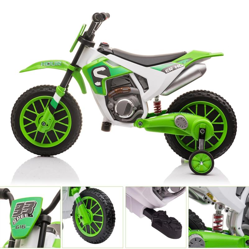 TOBBI Kids Ride on Toy Electric Dirt Bike Battery Powered Off-Road Motocycle, Green TH17E0969 zt 4
