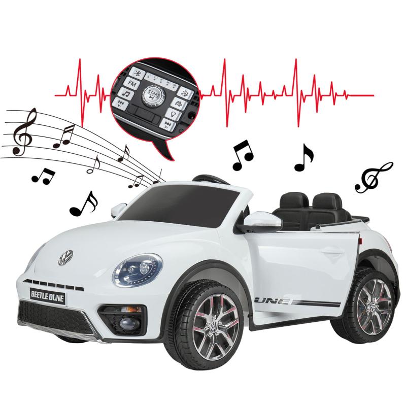 12V Licensed Volkswagen Beetle Dune Electric Cars for Kids with Remote Control, White TH17F0358 64