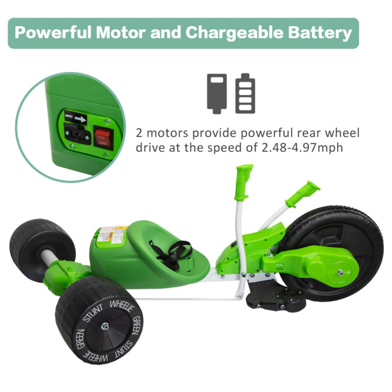 12V Ride On Electric Drift Trike For Kids In Green TH17F0880 zt 6