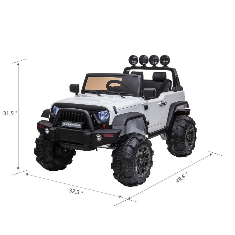 12V Kids Ride On Cars Truck Motorized Vehicles Toys with Remote Control 3 Speeds , White TH17G0521 cct