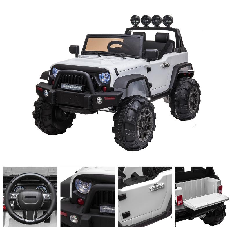 12V Kids Ride On Cars Truck Motorized Vehicles Toys with Remote Control 3 Speeds , White TH17G0521 xj 14