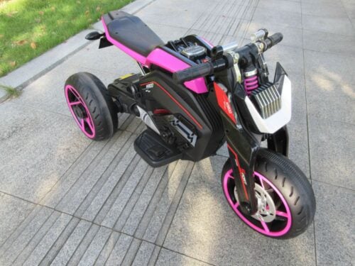 Tobbi 12V Battery Powered Kids Motorcycle with 3 Wheels for Boys and Girls, Rose Red photo review