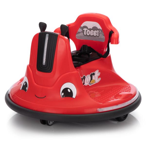 12V Kids Ride on Electric Bumper Car with Remote Control, 360 Degree Spin for Toddlers Age 3-8, Red, Snail-Roman Snail TH17G0917 2 Power wheel