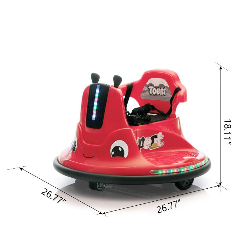12V Kids Ride on Electric Bumper Car with Remote Control, 360 Degree Spin for Toddlers Age 3-8, Red TH17G0917 cct