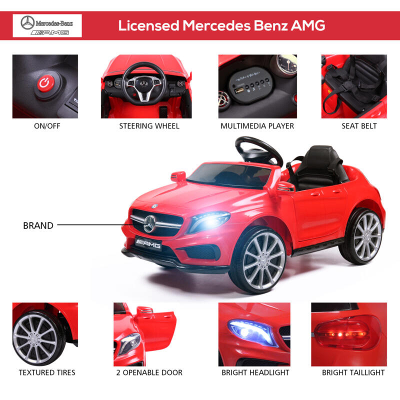 Tobbi Licensed Mercedes Benz Ride on Car Toy W/RC, Red TH17H0288 zt3