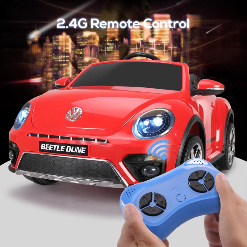 12V Licensed Volkswagen Beetle Dune Electric Cars for Kids with Remote Control, Red TH17H0360 53