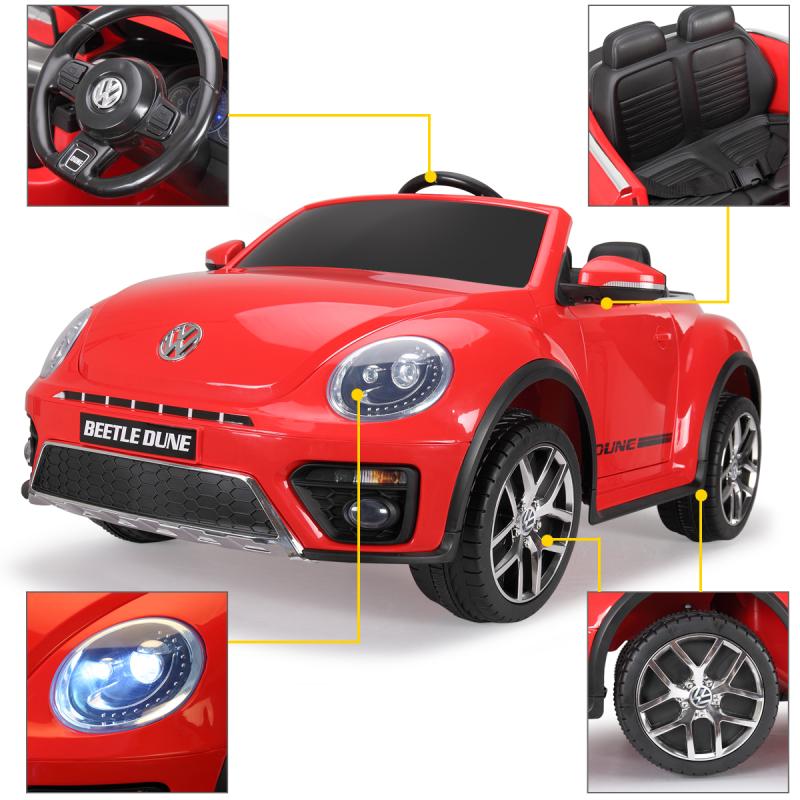 12V Licensed Volkswagen Beetle Dune Electric Cars for Kids with Remote Control, Red TH17H0360 62