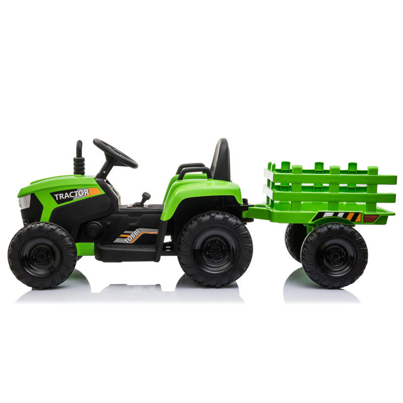 Tobbi 12V Electric Kids Ride-On Tractor with Trailer TH17H0486 4
