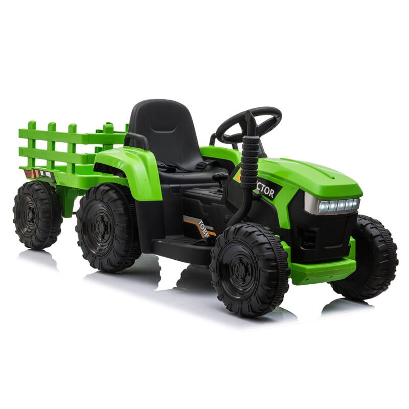 Tobbi 12V Electric Kids Ride-On Tractor with Trailer TH17H0486 9