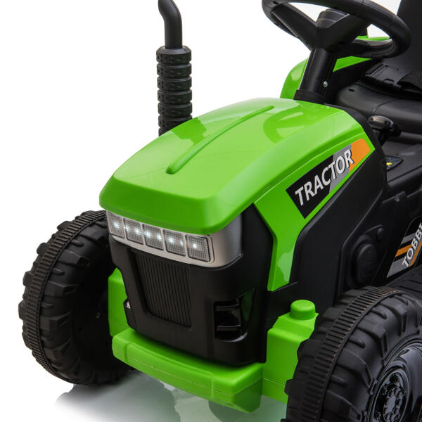 Tobbi 12V Electric Kids Ride-On Tractor with Trailer, Green TH17H0486
