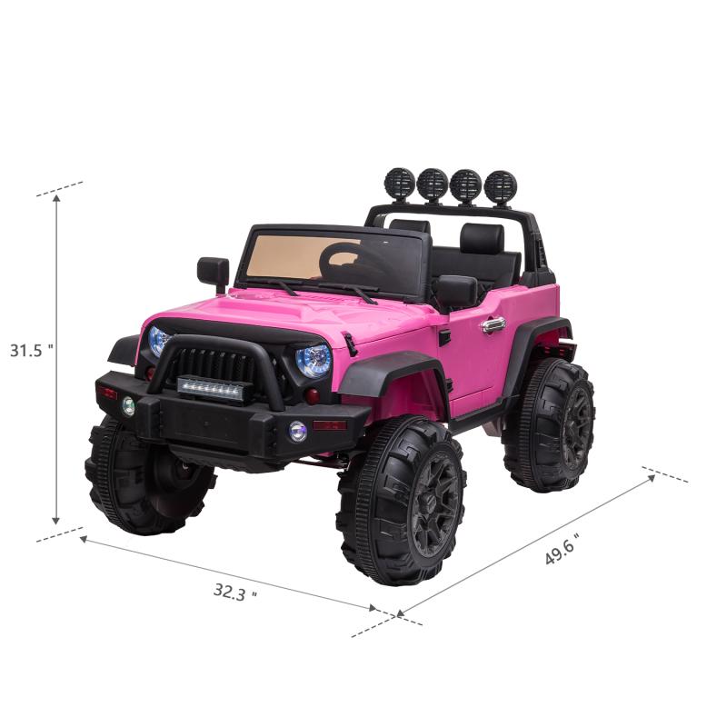 TOBBI 12V Kids Ride On Car Truck with Remote Control 3 Speeds, Pink TH17H0522 cct