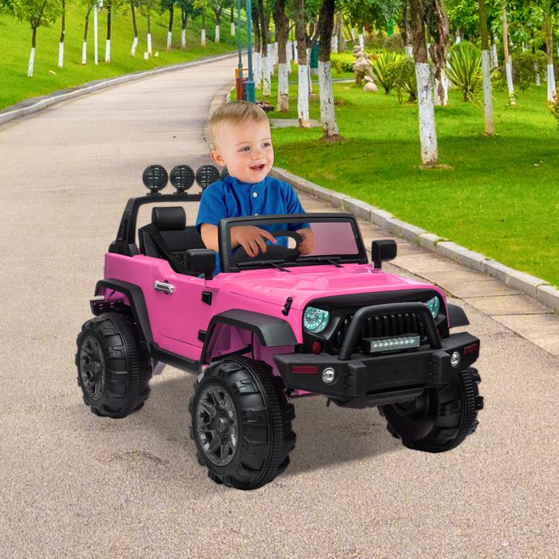 TOBBI 12V Kids Ride On Car Truck with Remote Control 3 Speeds, Pink TH17H0522 cj 8