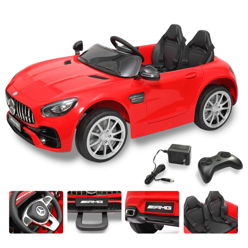 Tobbi Mercedes Benz Licensed 12V Kids Electric Ride On with 2 Seater, Red TH17L0380 71
