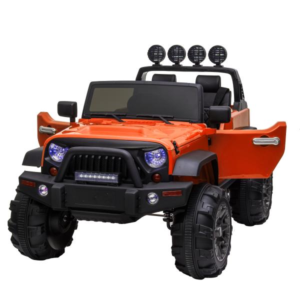 12V Kids Ride On Cars Truck with Remote Control 3 Speeds Toddler Electric Vehicles Toys, Orange TH17L0524 8 Trucks