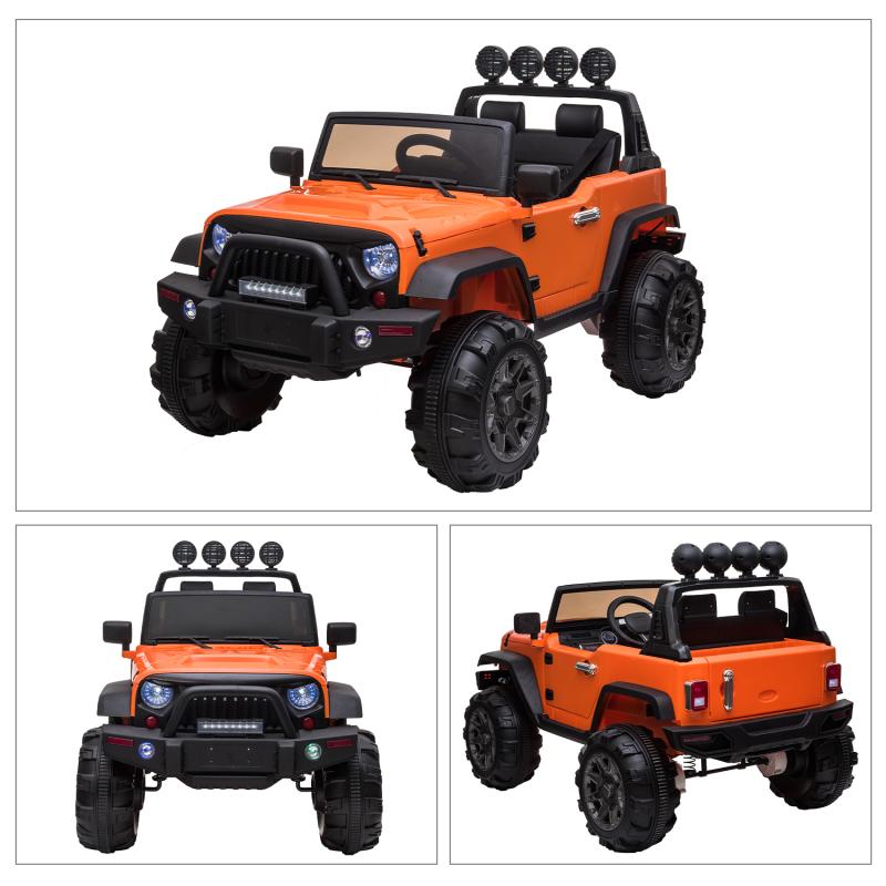 12V Kids Ride On Cars Truck with Remote Control 3 Speeds Toddler Electric Vehicles Toys, Orange TH17L0524 zt 3