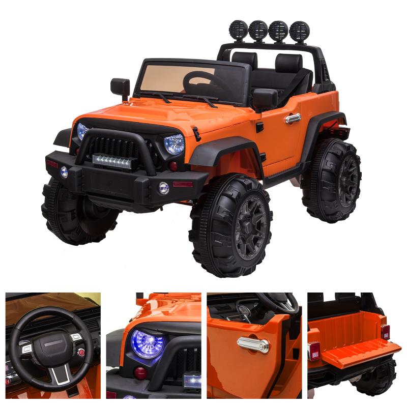 12V Kids Ride On Cars Truck with Remote Control 3 Speeds Toddler Electric Vehicles Toys, Orange TH17L0524 zt 4