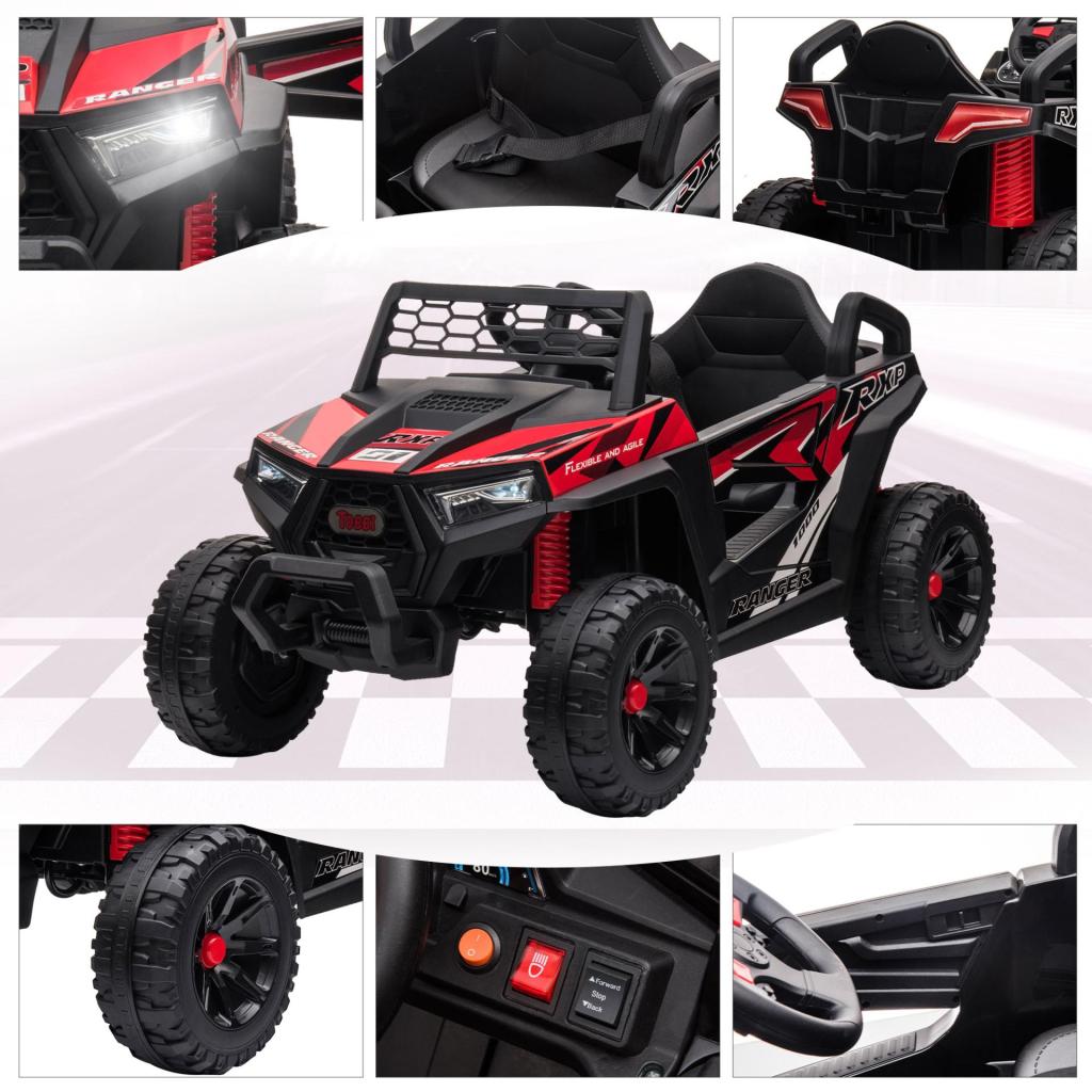 12V Kids Ride on Car Electric Off-Road UTV Truck w/Horn, Music for Kids Aged 3-5 Years, Black Red, Squirrel-Chipmunk TH17L0974 zt 4