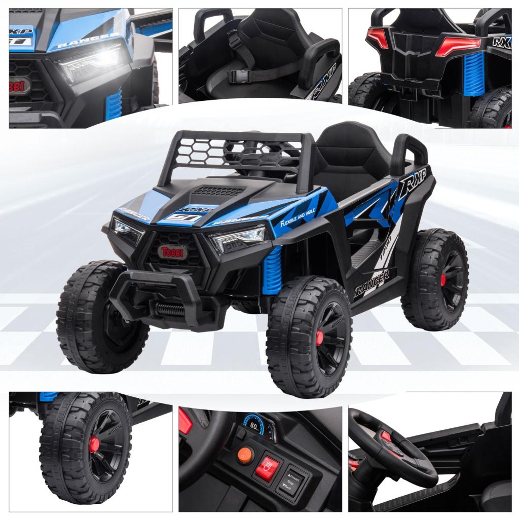 12V Kids Ride on Car Electric Off-Road UTV Truck w/Horn, Music for Kids Aged 3-5 Years, Black Blue, Squirrel-Rock Squirrel TH17M0975 zt 4