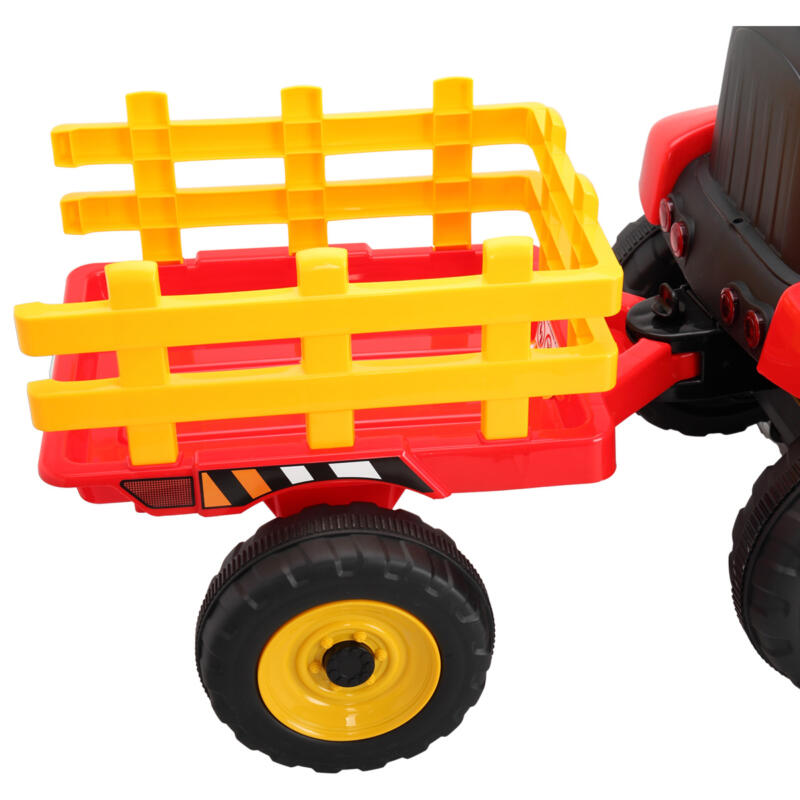 Tobbi 12V Kids Power Wheels Tractor Ride On Toy with Trailer Red TH17N0490