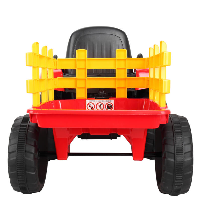 Tobbi 12V Kids Power Wheels Tractor Ride On Toy with Trailer Red TH17N04903