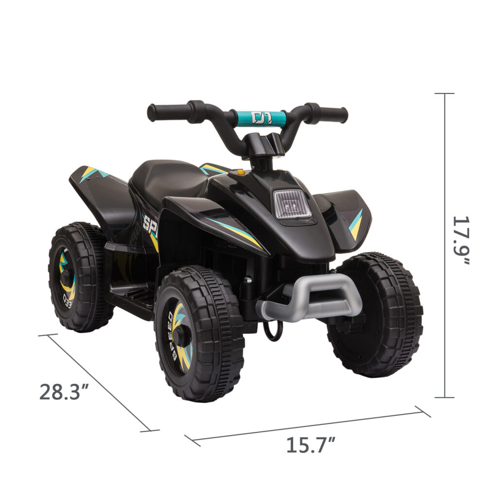 Tobbi 6V Kids Electric ATV 4 Wheeler Ride On Quad, Black TH17N0562 cct