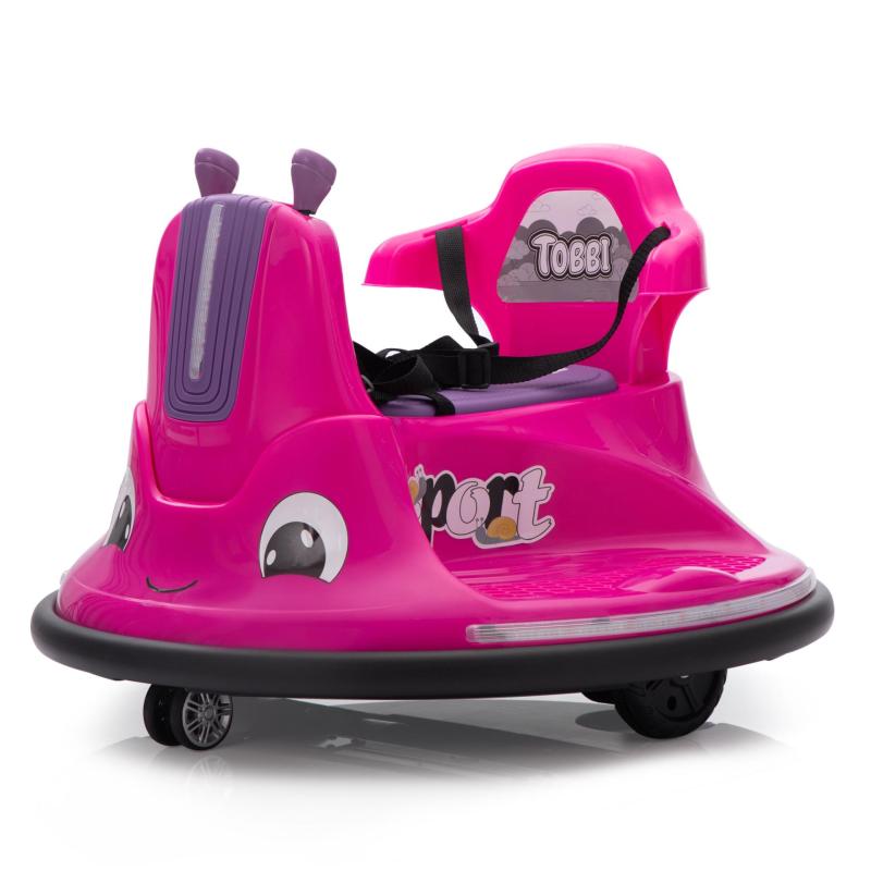12V Kids Ride on Electric Bumper Car with Remote Control, 360 Degree Spin for Toddlers Age 3-8, Rose Red TH17N0886 3