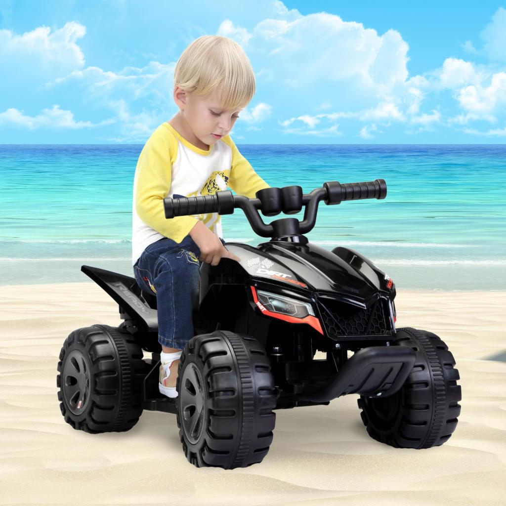 6V Kids Ride-on ATV Battery Powered Electric Quad Car with Music, Black TH17N0904 cj 1