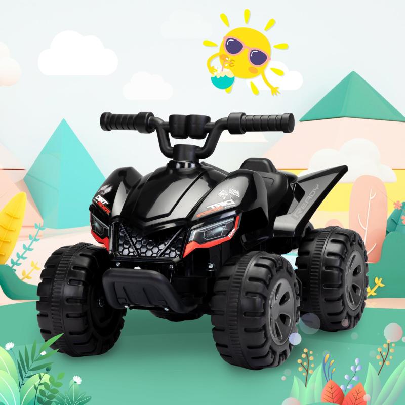 6V Kids Ride-on ATV Battery Powered Electric Quad Car with Music, Black TH17N0904 cj 3