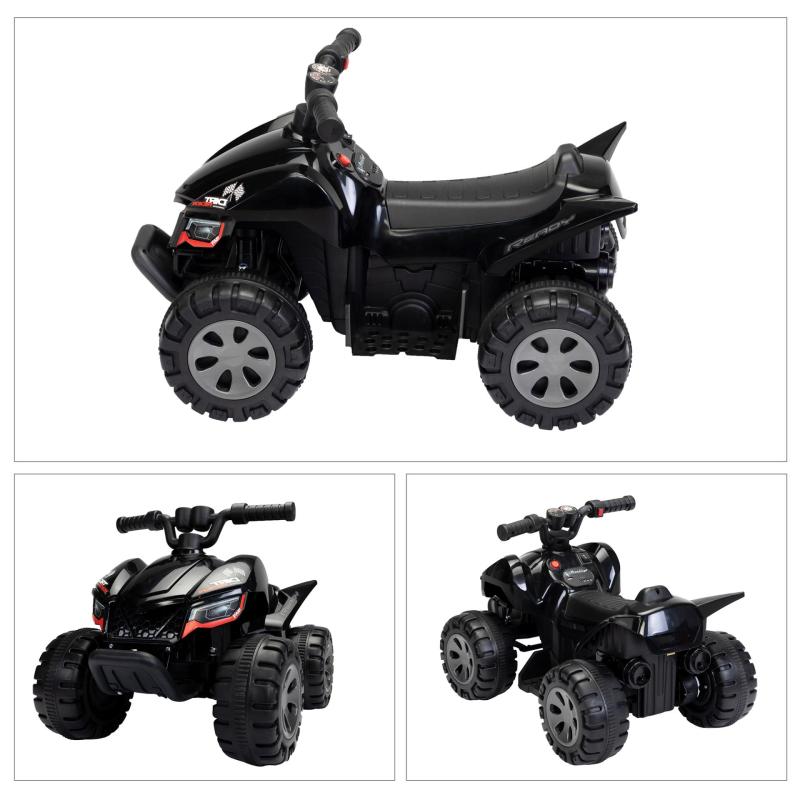 6V Kids Ride-on ATV Battery Powered Electric Quad Car with Music, Black TH17N0904 zt 9