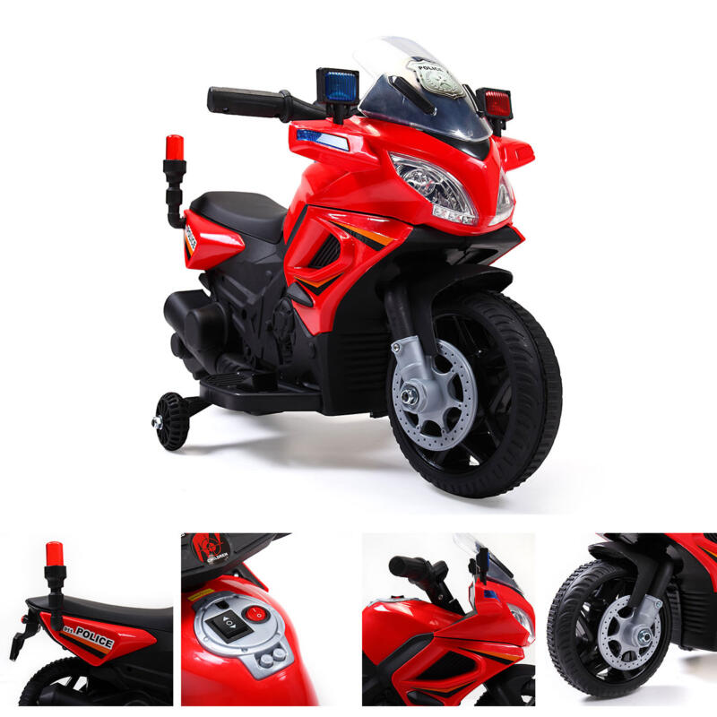 Tobbi Electric Kids Ride On Police Motorcycle With 2 Auxiliary Wheels TH17P0329 4