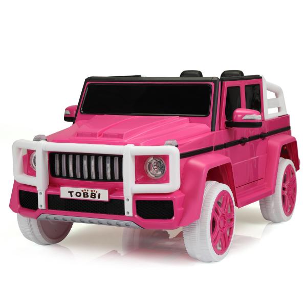 12V Kids Ride On Police Car with Remote Control, Siren Sounds Alarming Lights, Megaphone, Pink TH17P0671 2 Toy Cars