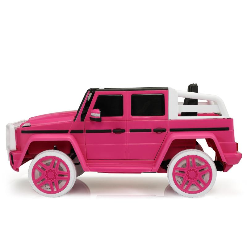 12V Kids Ride On Police Car with Remote Control, Siren Sounds Alarming Lights, Megaphone, Pink TH17P0671 3