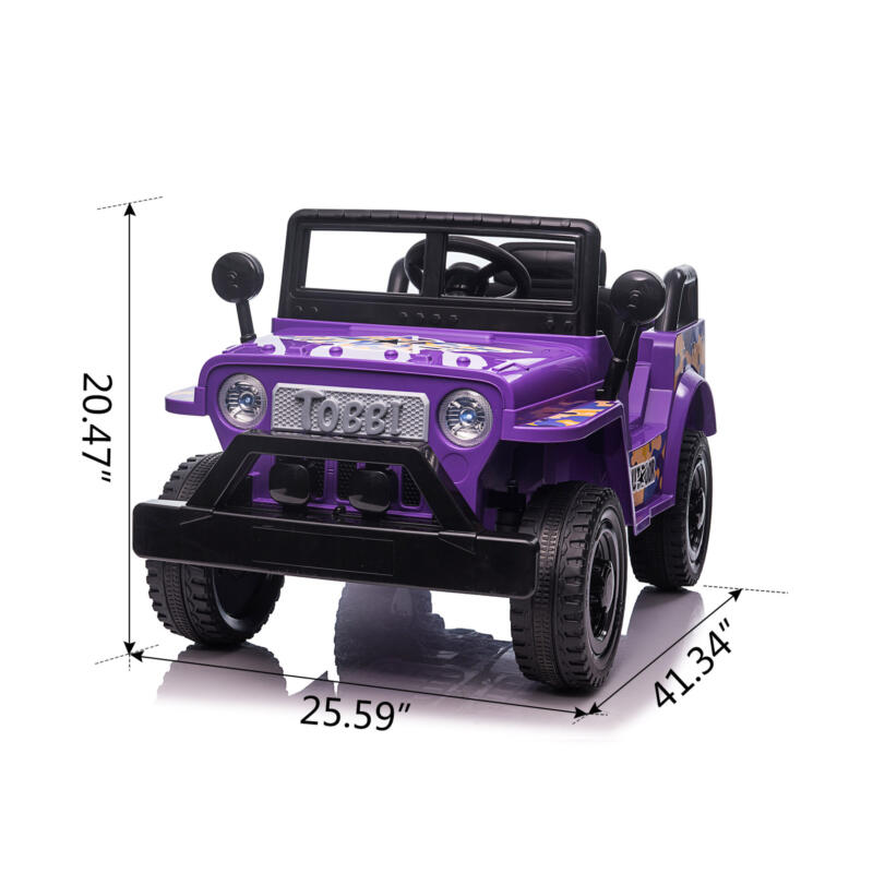 Tobbi 6V Realistic Power Wheel Truck for Toddlers w/ Horn, Purple TH17P0869 cct