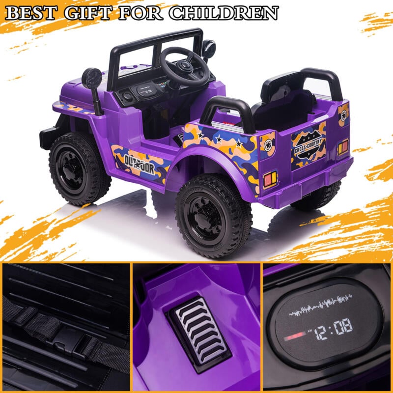 Tobbi 6V Realistic Power Wheel Truck for Toddlers w/ Horn, Purple TH17P0869 zt1